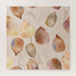 Puzzle Design d'automne de feuille d'aquarelle graphique
