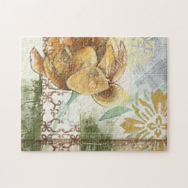 Puzzle Design Fresque décoratif avec Fleur Globe (Horizontal)