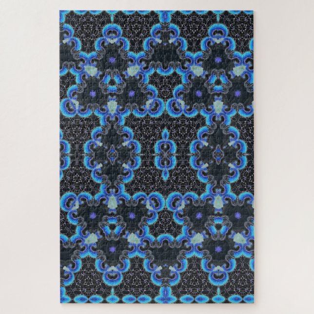Puzzle Design kaléidoscope bleu/noir/violet (Vertical)