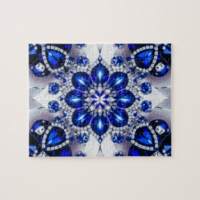 Puzzle Design moderne abstrait Couleurs Bleues Bla (Horizontal)