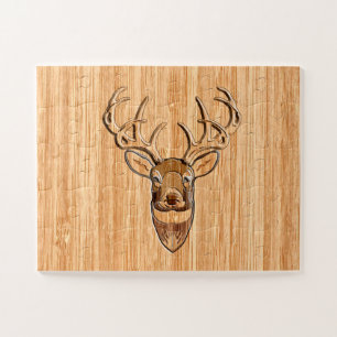 Puzzle Design Tête de Cerf Lumière Grain