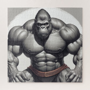 Puzzle Dessin d'art pop de Gorilla Bodybuilder
