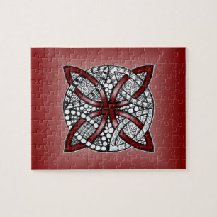 Puzzle Dessin de gribouillis rouge noeud celtique