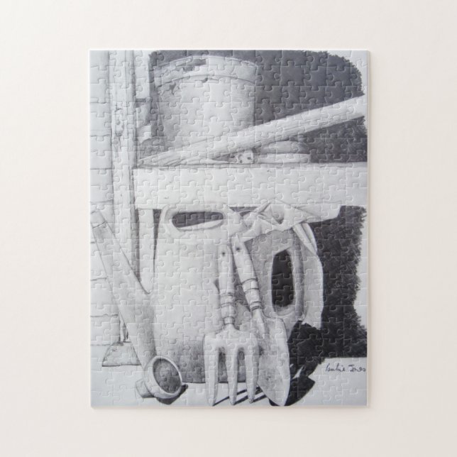Puzzle Dessin de la vie continue outils de jardin pour ja (Vertical)