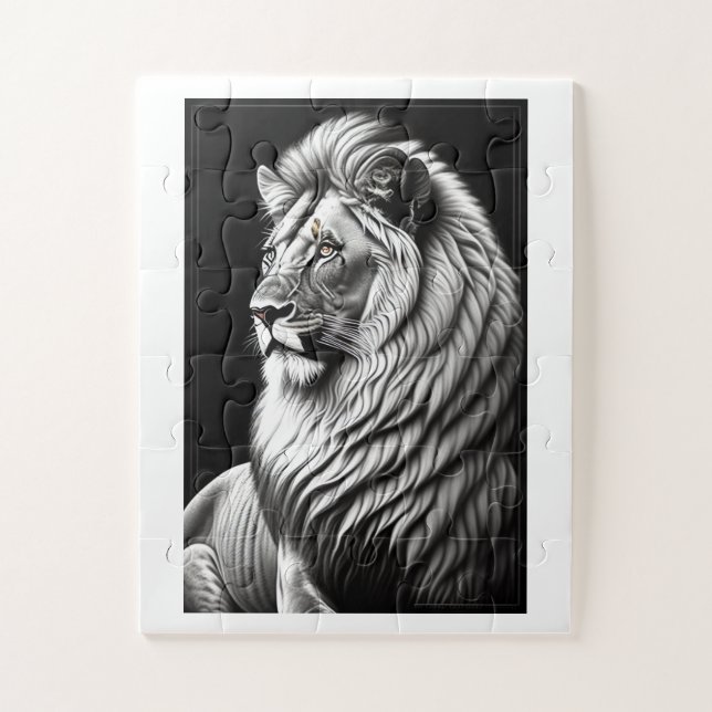 Puzzle Dessin de lion peinture (Vertical)