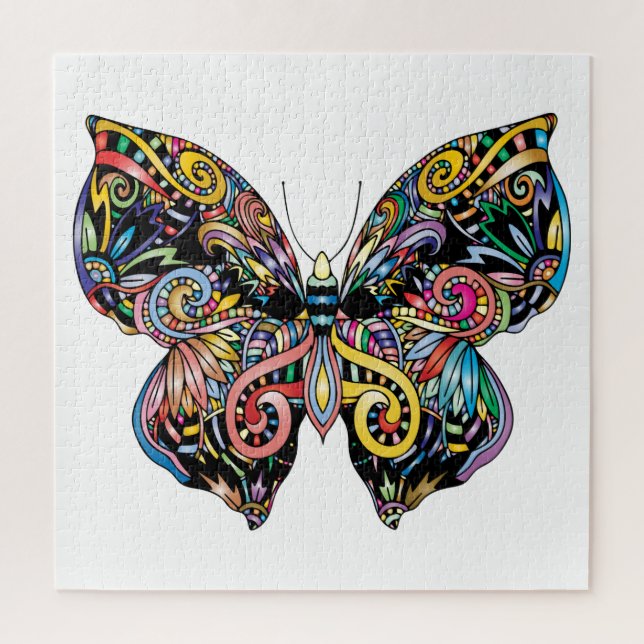 Puzzle Dessin de papillon de couleur vive (Vertical)