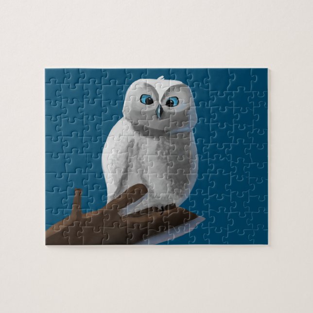 Puzzle Dessin d'une chouette assise sur une branche (Horizontal)