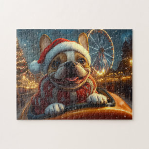 Puzzle Dessous de verre à rouleaux de chien de boîte Noël