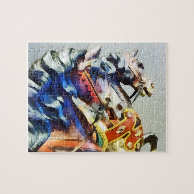 Puzzle Deux Carousel Horses Closeup (Horizontal)