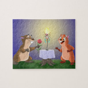 Puzzle Deux castors amoureux