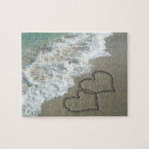 Puzzle Deux Coeurs de sable sur la plage