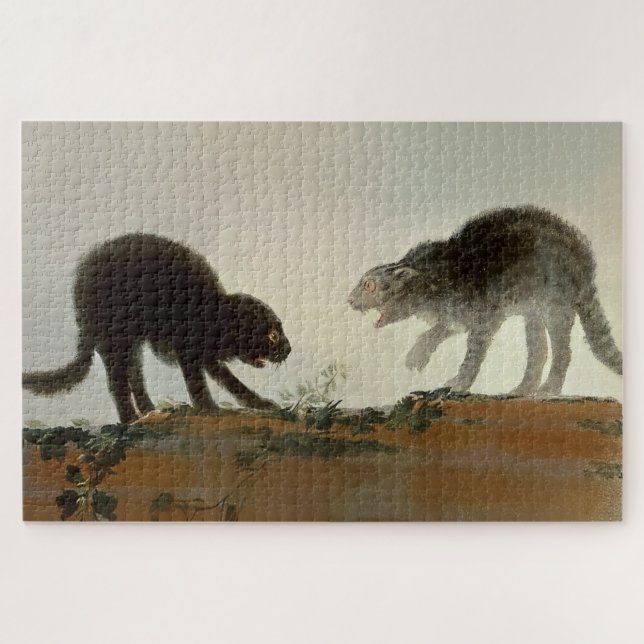 Puzzle "Deux combats de Cats" par Francisco Goya (Horizontal)