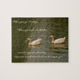 Puzzle Deux cygnes - message de l'amour