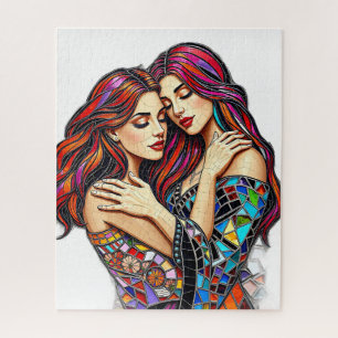 Puzzle Deux femmes amoureuses Style Carrelage mosaïque