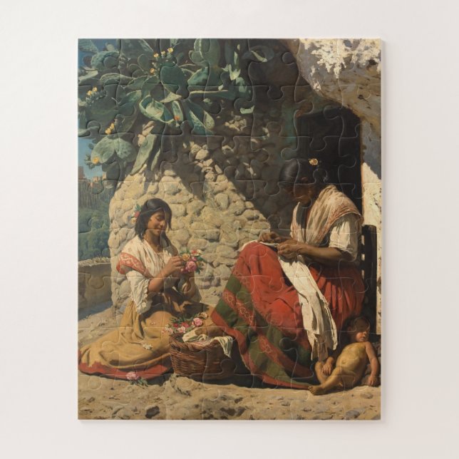 Puzzle Deux femmes Gipsy devant leur chalet, P.S. Krøyer (Vertical)