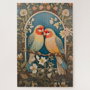 Puzzle Deux Lovebirds Vintage Floral élégant