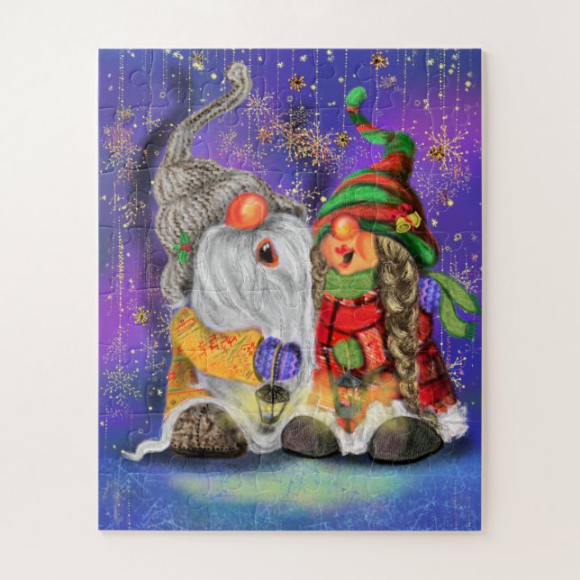 Puzzle Deux mignons Gnomes chantent une joyeuse chanson d (Vertical)