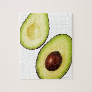 Puzzle Deux moitiés d'un avocat, sur le blanc