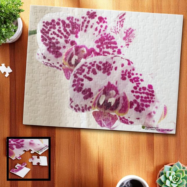 Puzzle Deux orchidées tropicales violettes et blanches (tropical orchid jigsaw puzzle 252 piece, ll" x 14" )