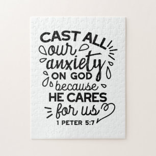 Puzzle Déversez Toute Votre Anxiété – 1 Pierre 5:7 Verset
