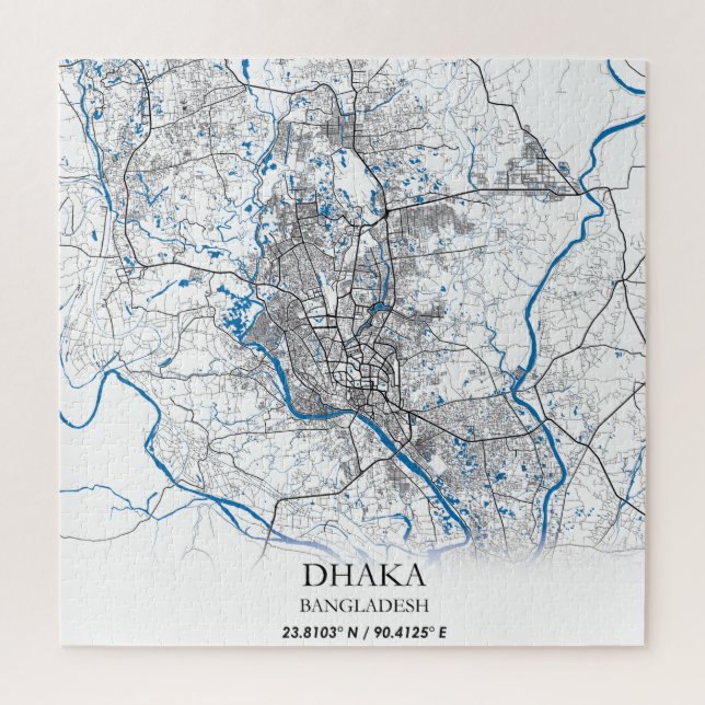 Puzzle Dhaka Bangladesh City Map Voyage Simple Minimal (Vertical)