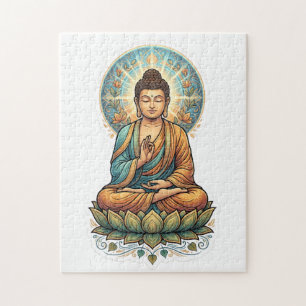Puzzle Dhamma authentique d'Asoka et Sukiti Budh - Ancien