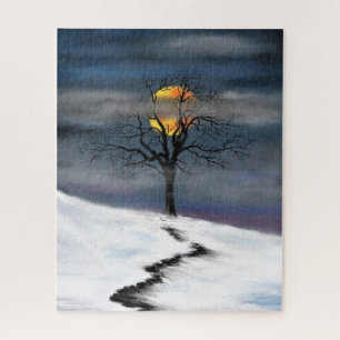 Puzzle d'hiver coucher de soleil