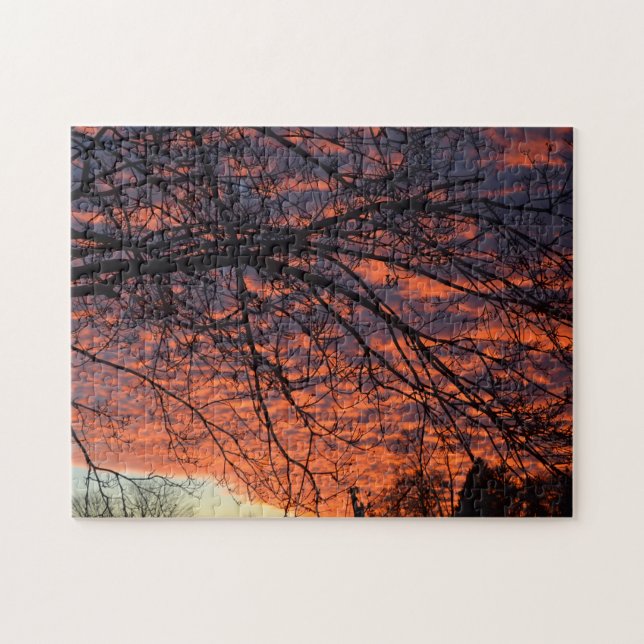 Puzzle d'hiver coucher de soleil (Horizontal)