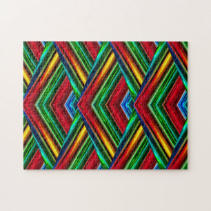 Puzzle Diamants arc-en-ciel 3D Perspective colorée