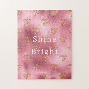 Puzzle Diamants d'or en verre rose