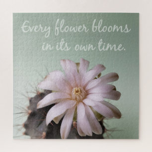 Puzzle Dicton Positif avec Fleur de Cactus en Fleur