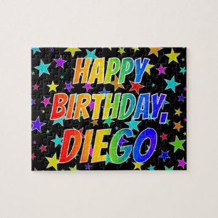 Puzzle "DIEGO" Prénom, "HEUREUX ANNIVERSAIRE"