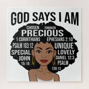 Puzzle Dieu dit que je suis Black Christian Femmes Melani