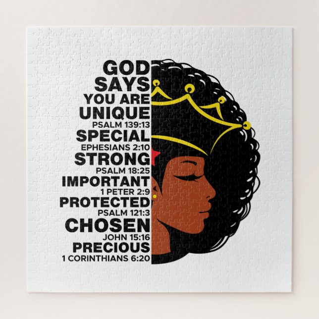 Puzzle Dieu Dit Que Vous Êtes Melanin Christian Sista Que (Vertical)