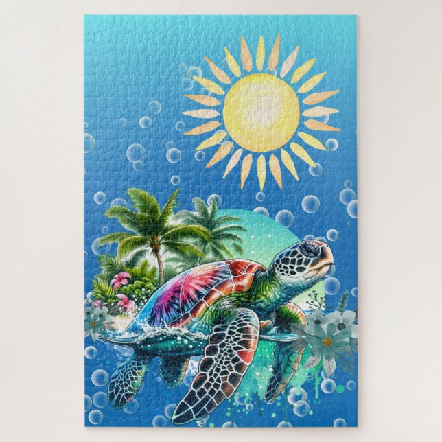 Puzzle difficile Whimsical Tortue de mer Jigsaw (Vertical)