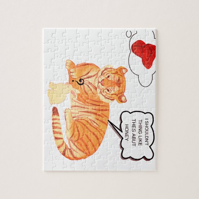 Puzzle Dilemma Tigre et Lapin Drôle - Belle Comique Anima (Vertical)
