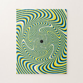 Puzzle d'illusion optique bleu et jaune