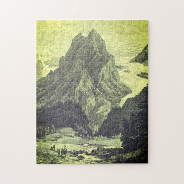 Puzzle d'illustration de Mountain Peak de style vi (Vertical)