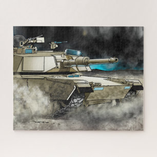 Puzzle d'image du réservoir du journal de guerre d