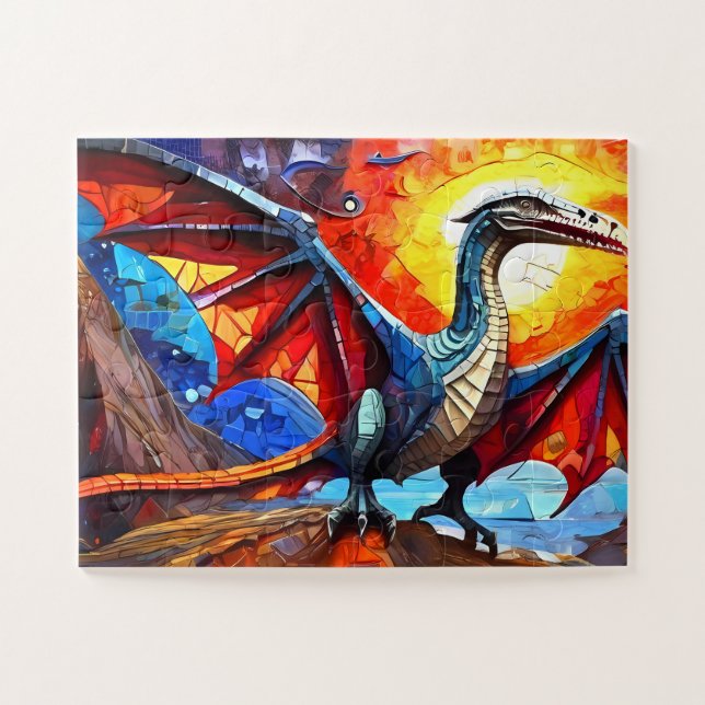 Puzzle Dinosaur coloré pour enfants (Horizontal)