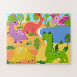 Puzzle Dinosaure coloré pour les enfants Amusants & Jouer