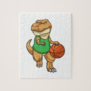 Puzzle Dinosaure dans Sports avec basket-ball