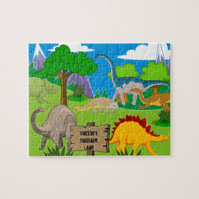 Puzzle Dinosaure pour enfant personnalisé (Horizontal)