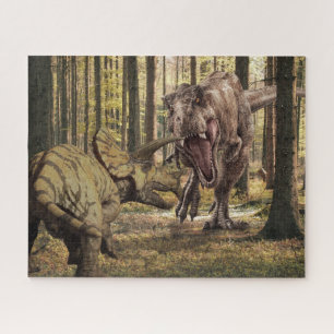 Puzzle Dinosaure Tyrannosaurus Tricératops