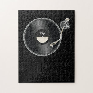 Puzzle disque vinyle plat simple concept