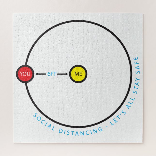 Puzzle Distances sociales - 6 Six Pieds Graphiques Restez (Vertical)