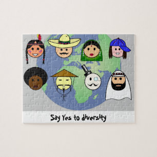 Puzzle Diversité d'anti racisme mondial de personnes pro