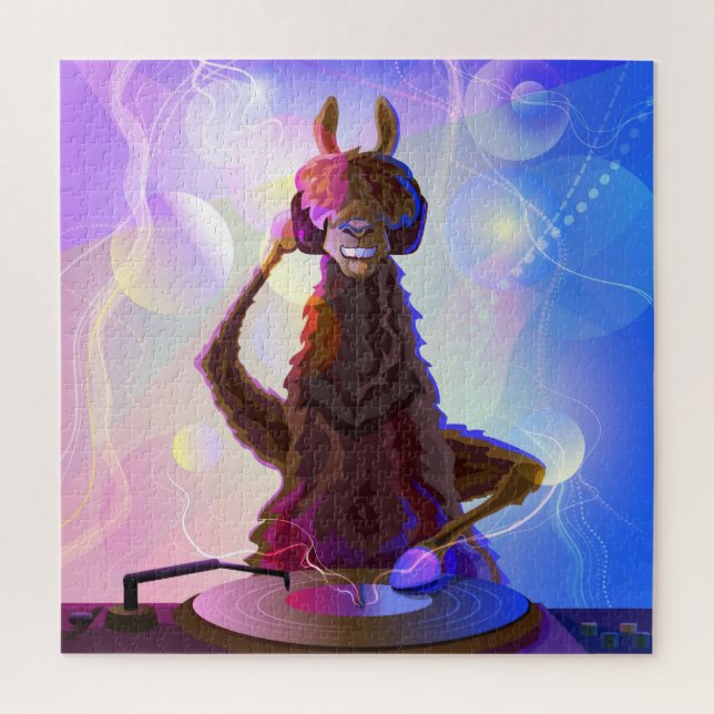 Puzzle Dj Llama coloré (Vertical)