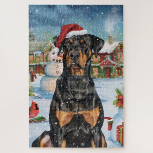 Puzzle Doberman Merveilleux Noël Joyeux Noël 