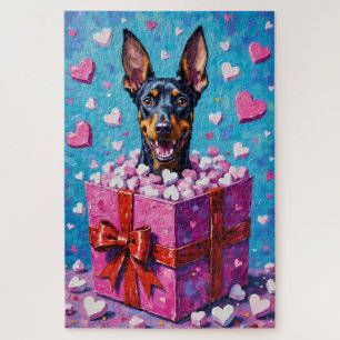 Puzzle Doberman Pinscher Saint-Valentin Marshmallow